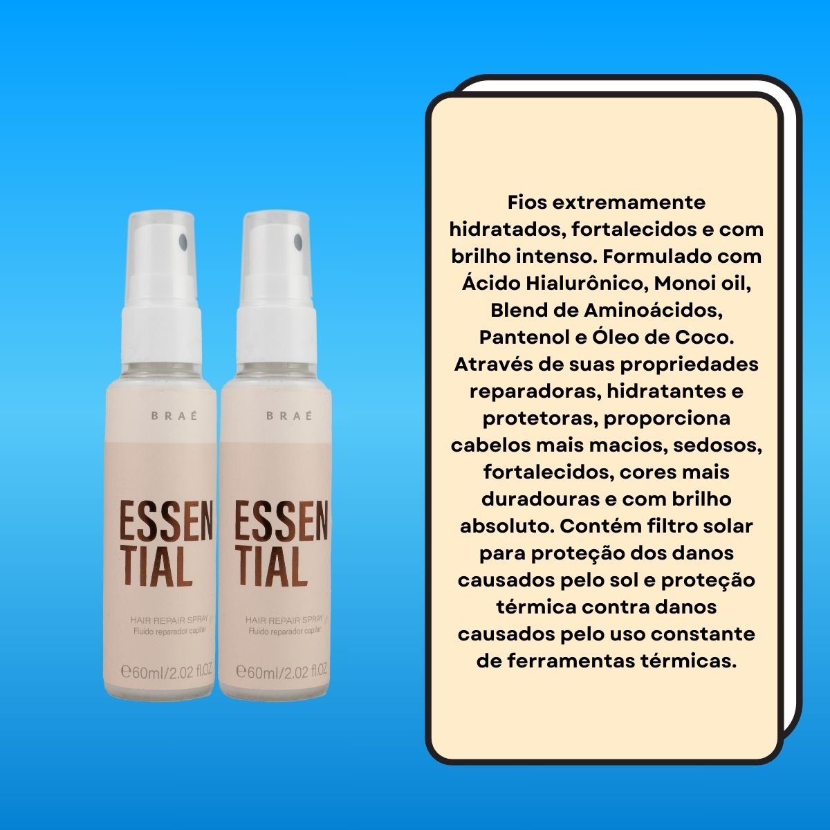 Kit Braé Essential 2 Spray Fluido Reparador Capilar 60 ml