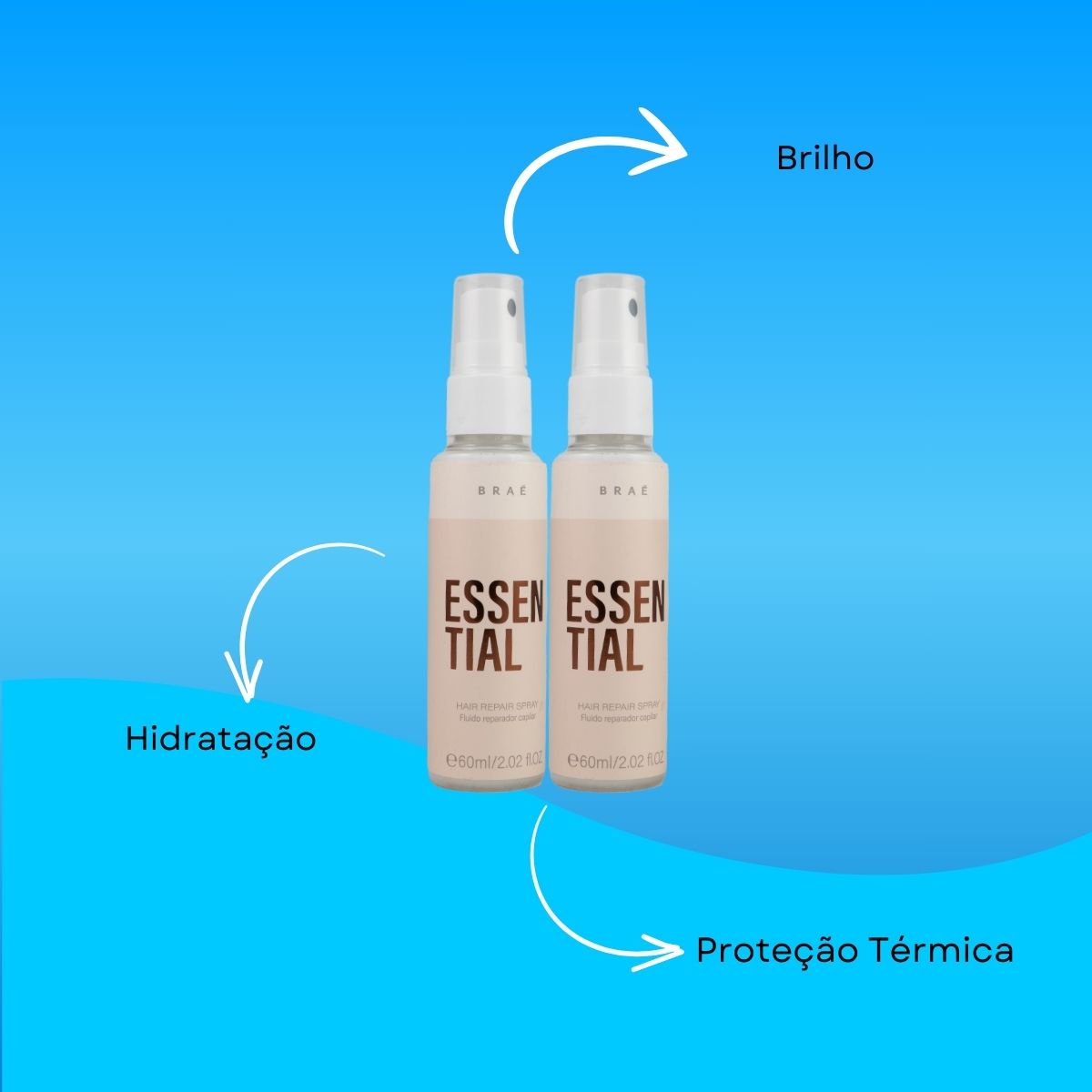 Kit Braé Essential 2 Spray Fluido Reparador Capilar 60 ml