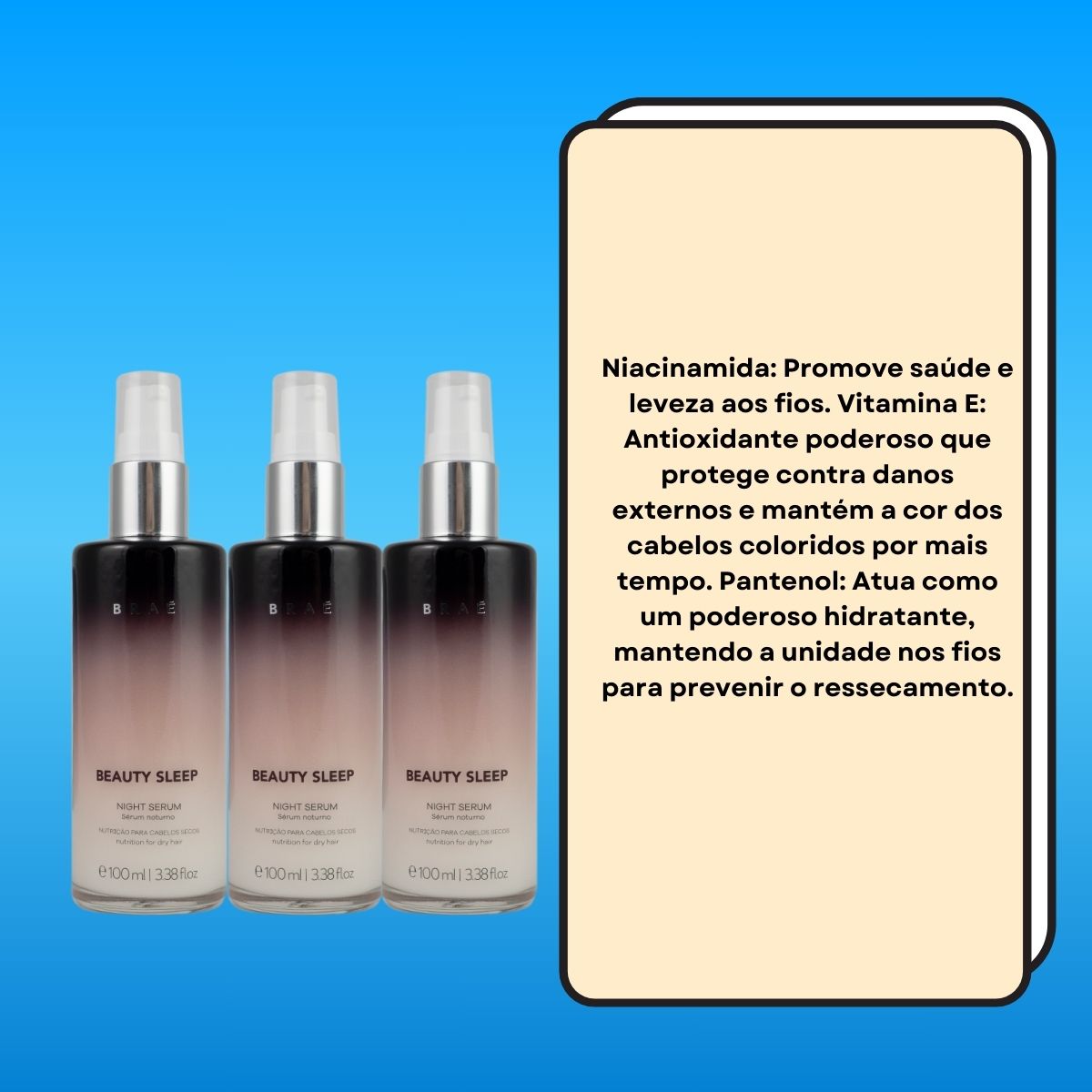 Kit Braé Beauty Sleep Night 3 Sérum Tratamento Noturno 100 ml