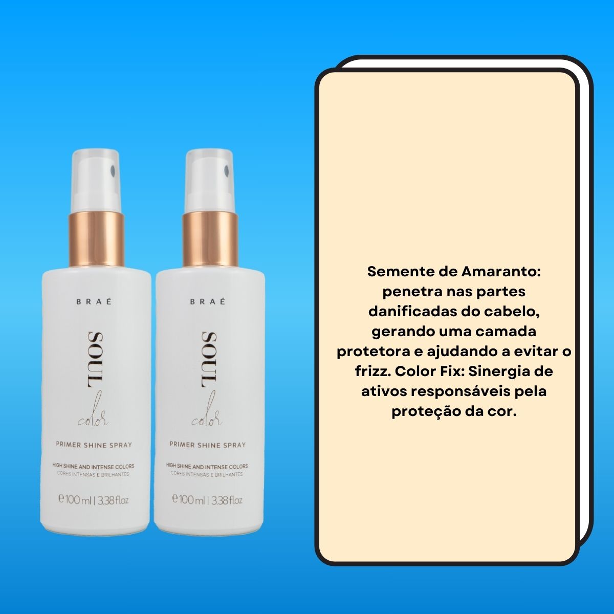 Kit Braé Soul Color Primer Shine Spray 2 Leave-In 100 ml