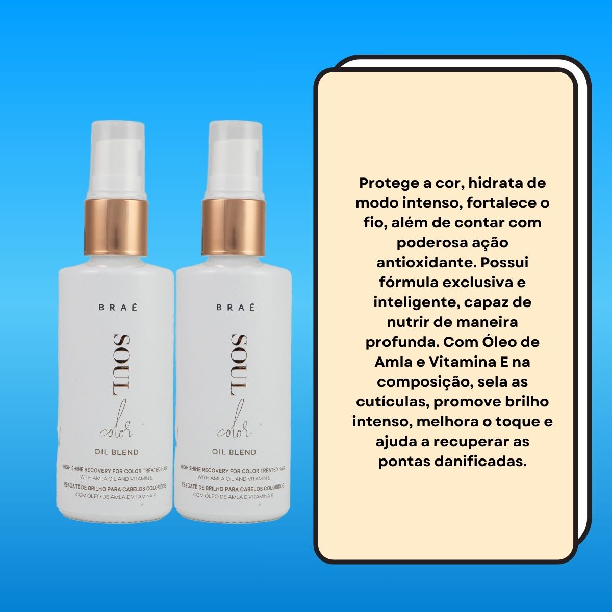 Kit Braé Soul Color Oil Blend 2 Sérum Capilar 60 ml