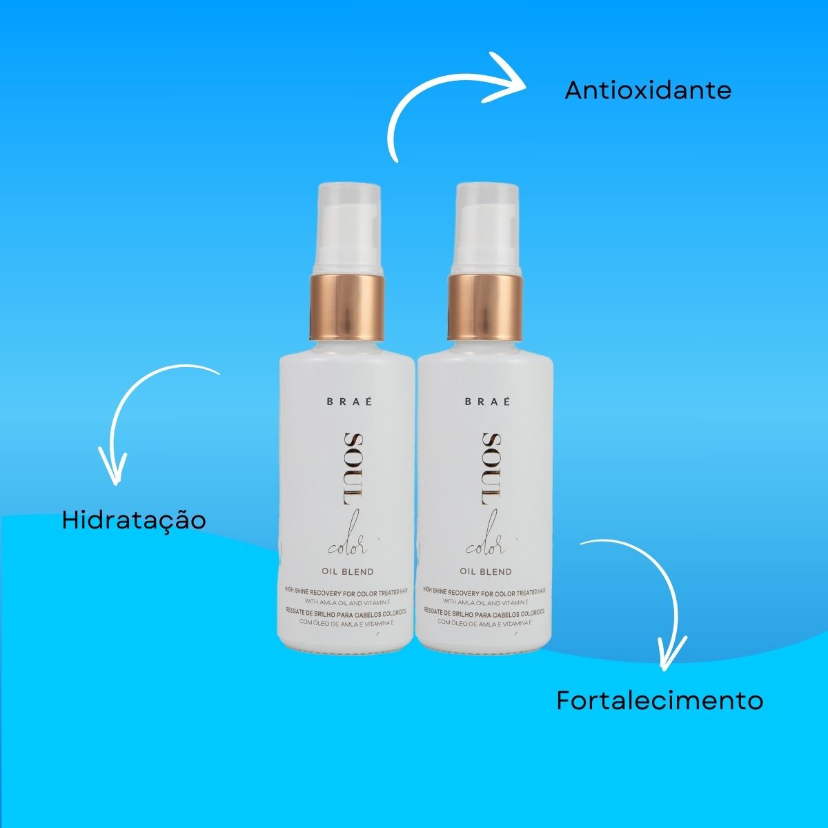 Kit Braé Soul Color Oil Blend 2 Sérum Capilar 60 ml