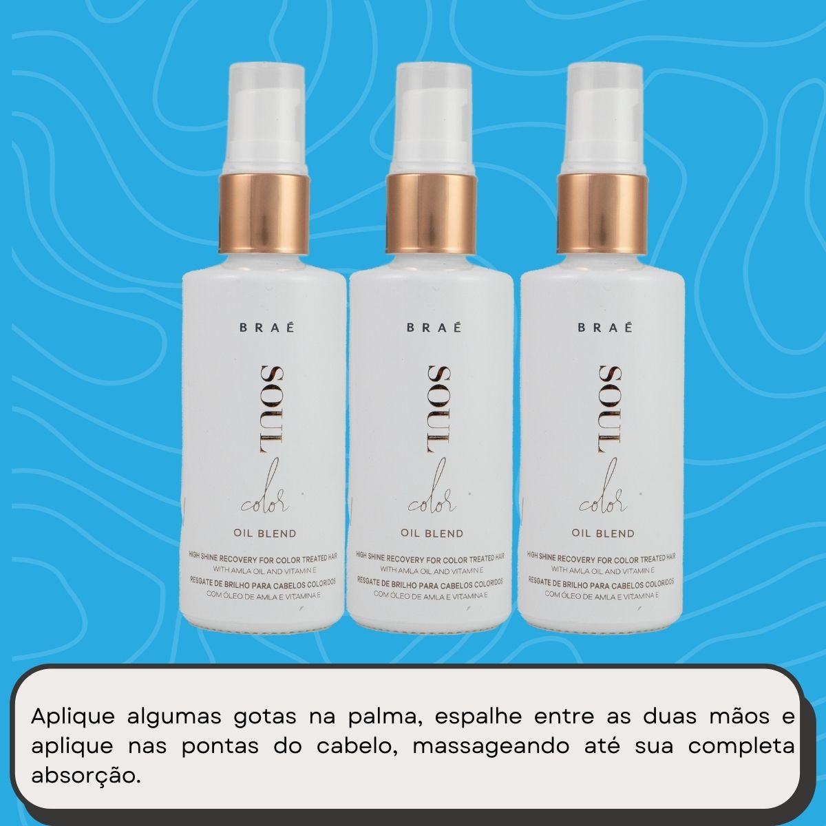 Kit Braé Soul Color Oil Blend 3 Sérum Capilar 60 ml