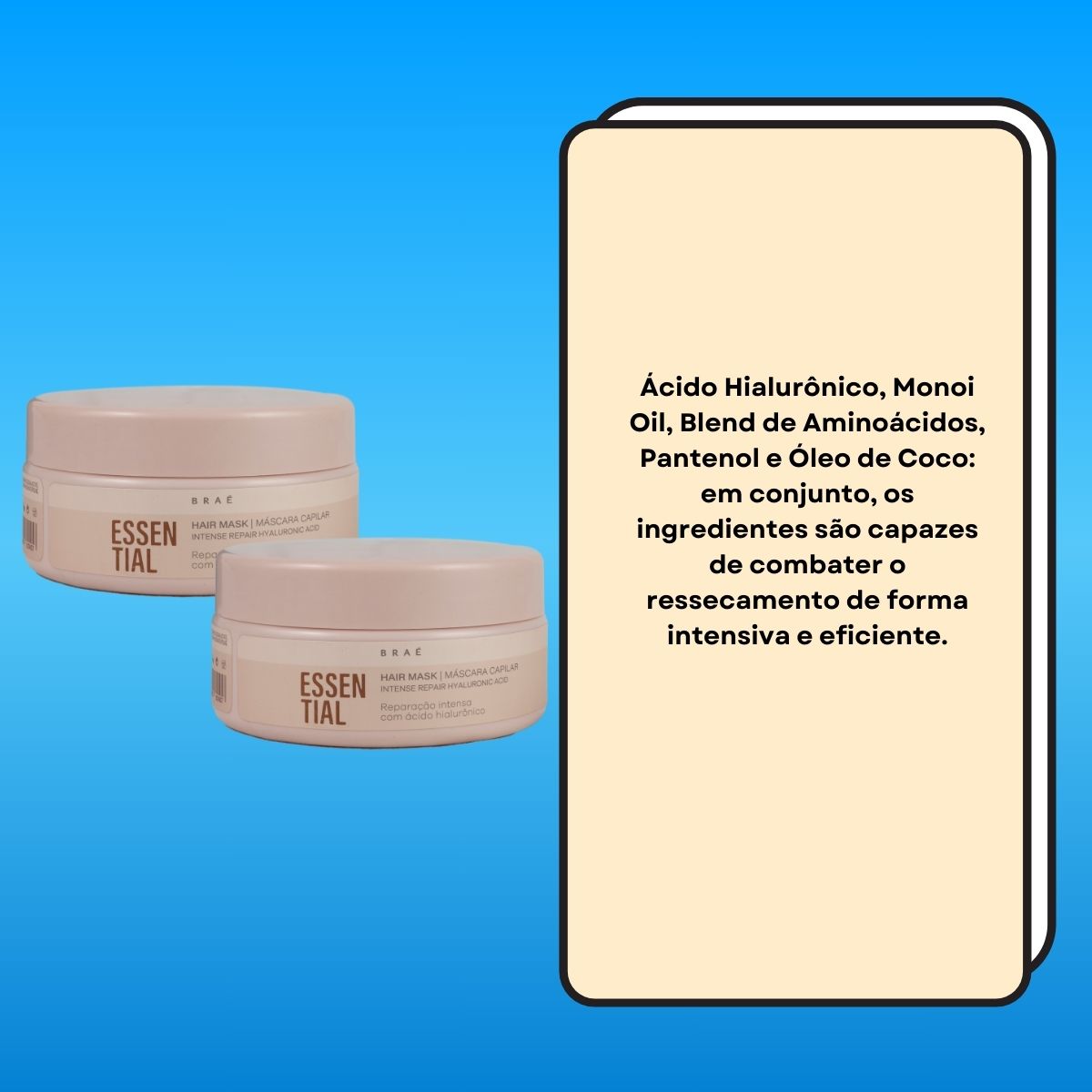 Kit Braé Essential 2 Máscara Capilar Reparação Intensa 200 g