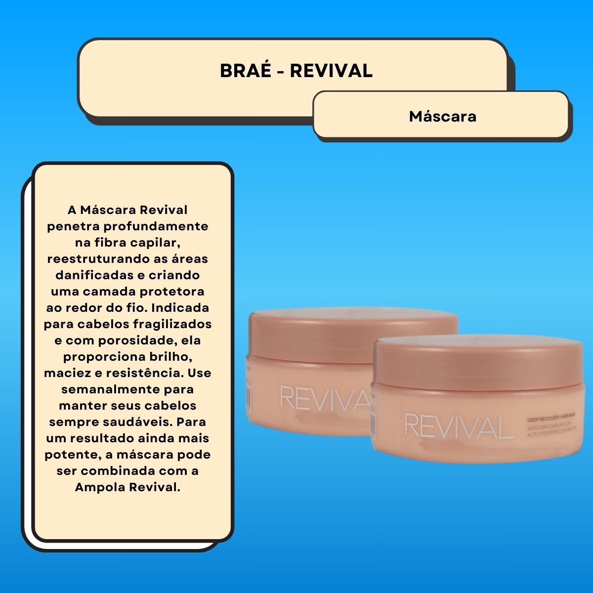 Kit Braé Revival 2 Máscara de Reconstrução 200 g