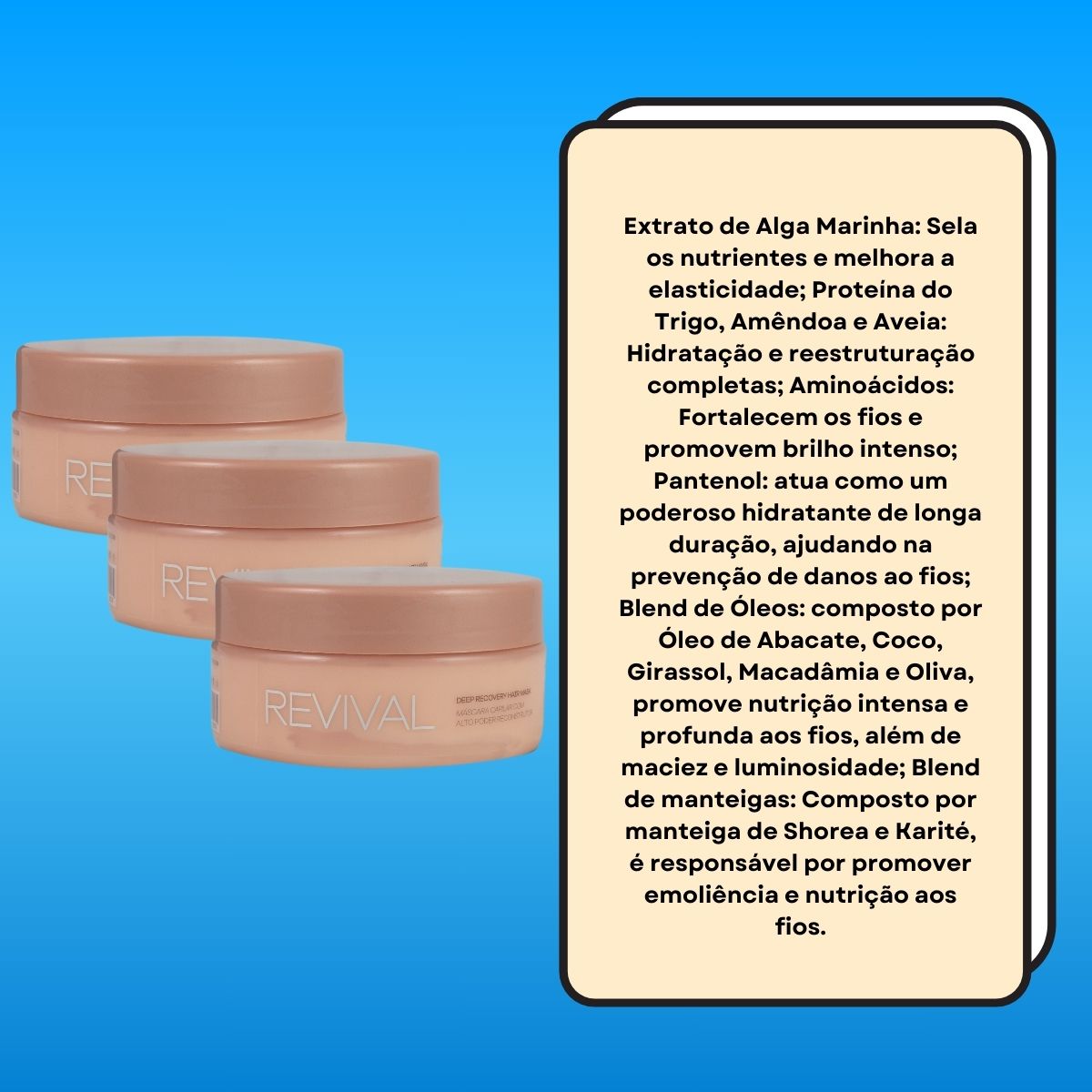 Kit Braé Revival 3 Máscara de Reconstrução 200 g