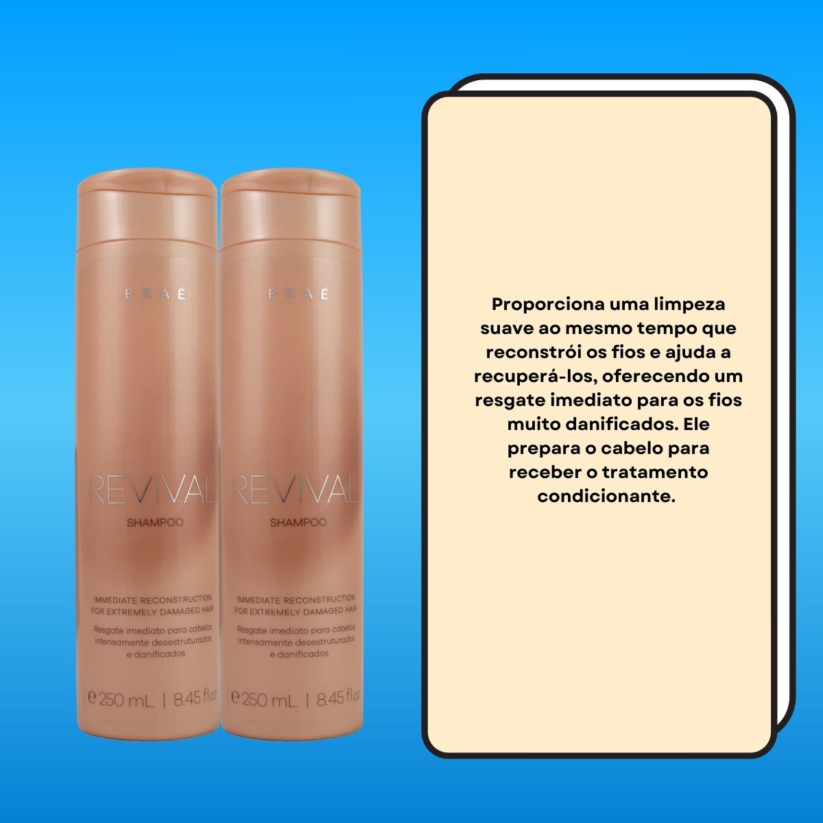 Kit Braé Revival 2 Shampoo Reconstrutor 250 ml