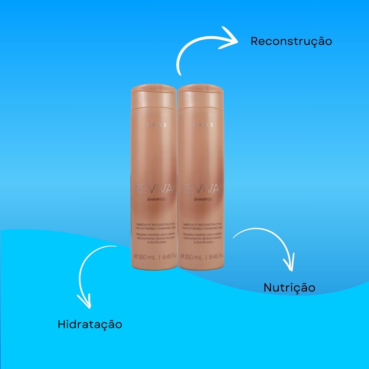 Kit Braé Revival 2 Shampoo Reconstrutor 250 ml