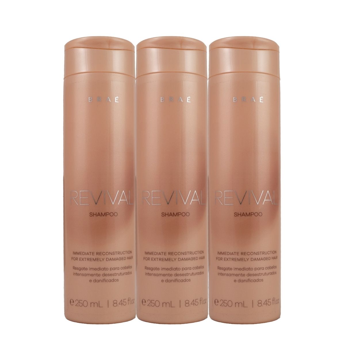 Kit Braé Revival 3 Shampoo Reconstrutor 250 ml