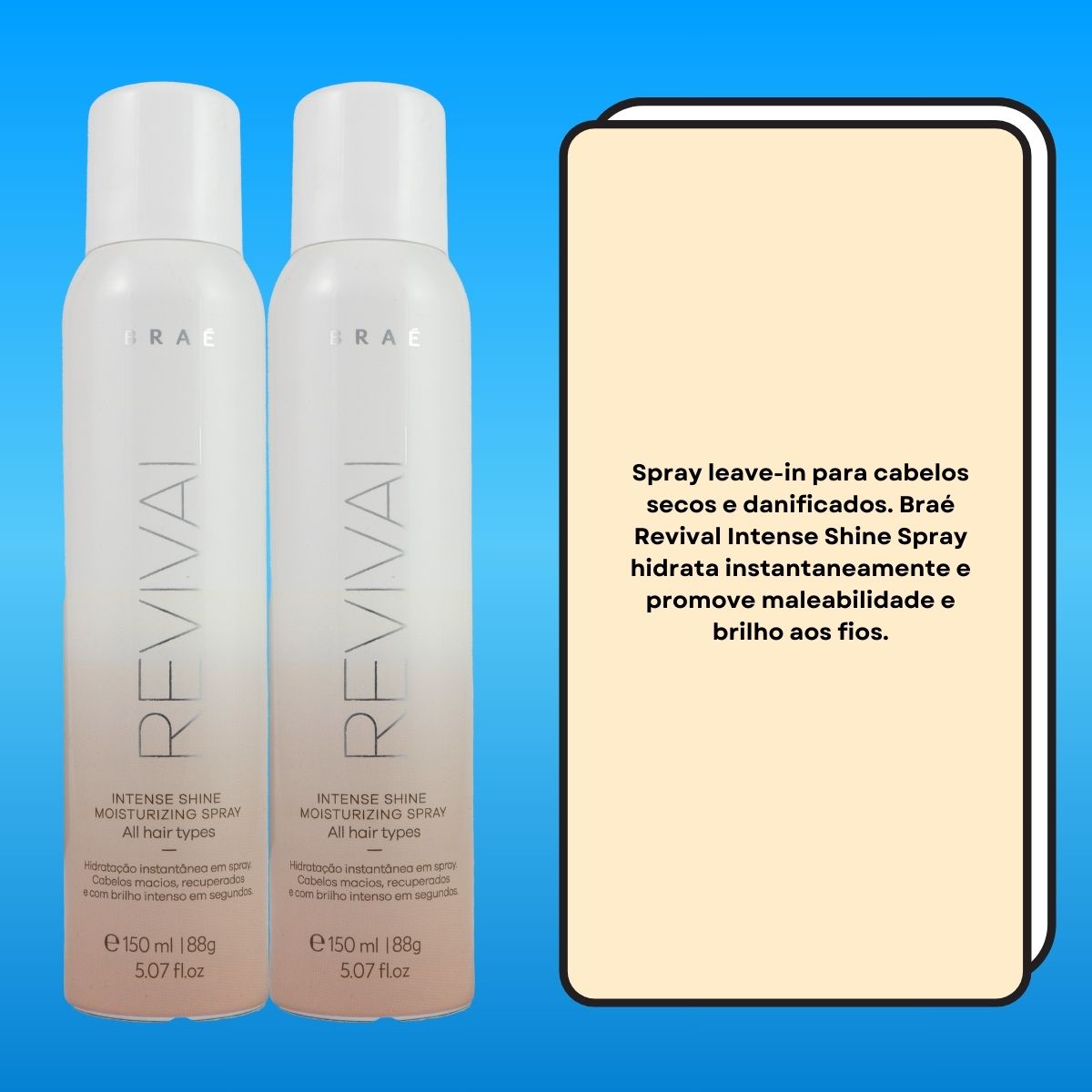Kit Braé Revival Intense Shine Moisturizing 2 Leave-in 150 g
