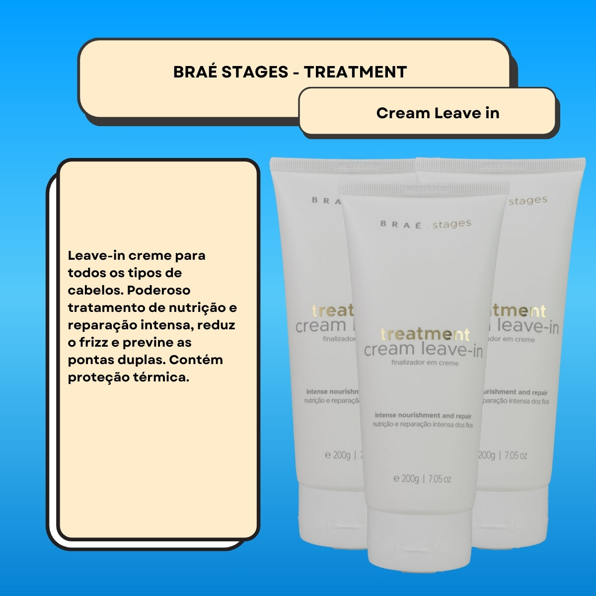 Kit Braé Stages Treatment 3 Cream Leave-in 200 g