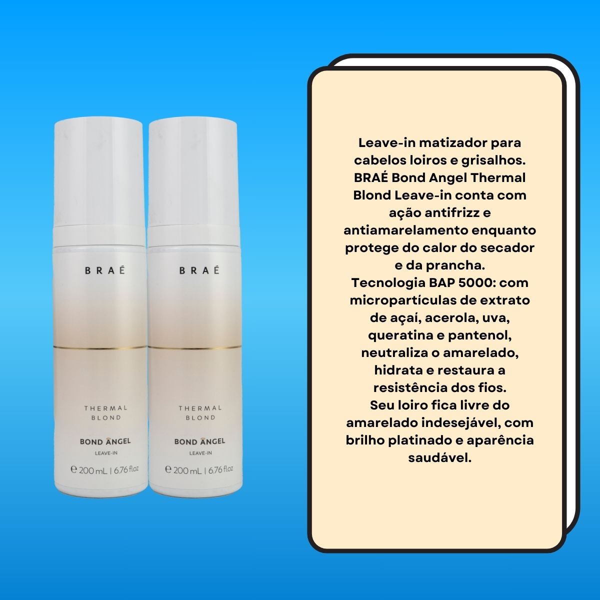 Kit Braé Bond Angel Thermal Blond 2 Leave-in Matizador 200 ml