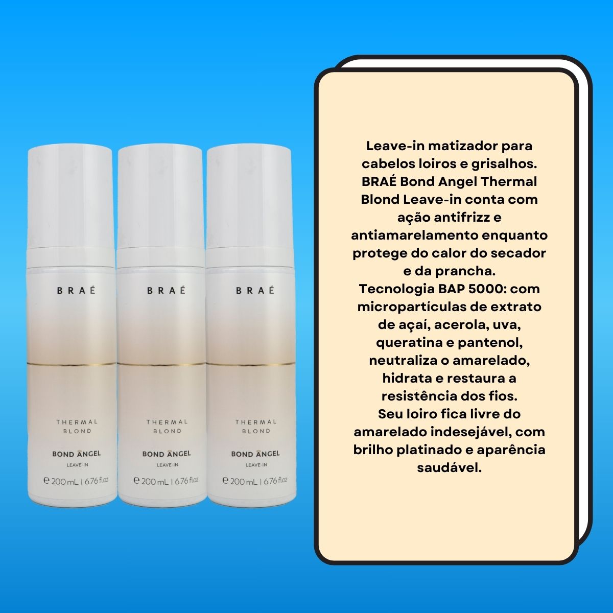 Kit Braé Bond Angel Thermal Blond 3 Leave-in Matizador 200 ml