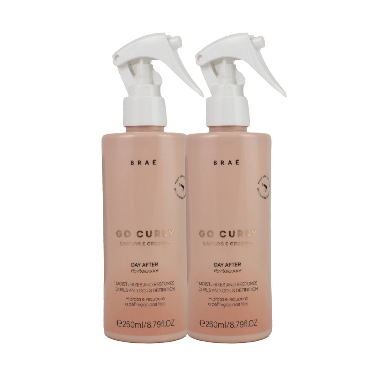 Kit Braé Go Curly Cachos e Crespos Day After 2 Spray 260 ml para Cabelo Cacheado