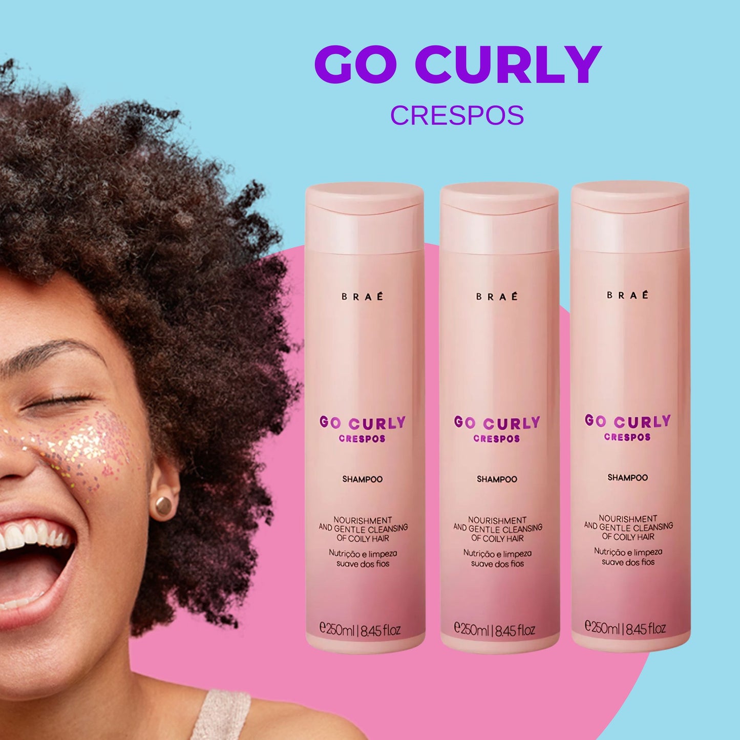 Kit Braé Go Curly Crespos 3 Shampoo 250 ml