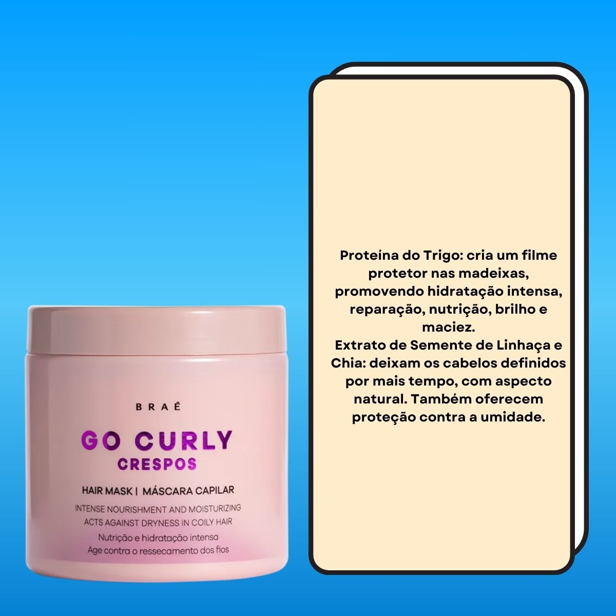 Máscara Braé Go Curly Crespos 500 g