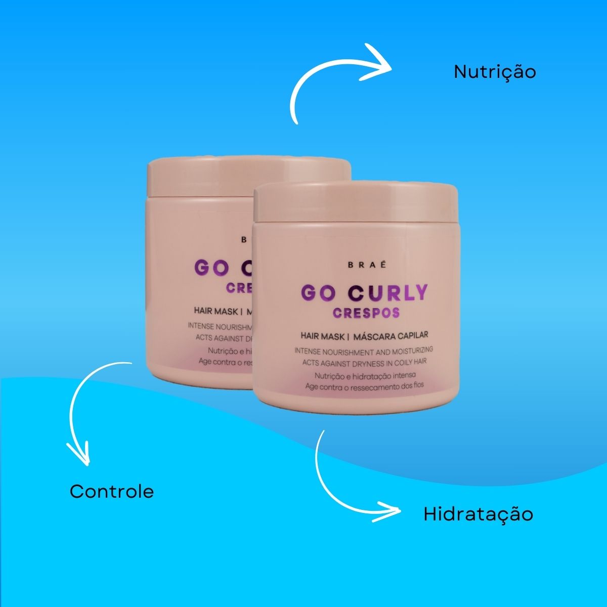 Kit Braé Go Curly Crespos 2 Máscara Capilar 500 g