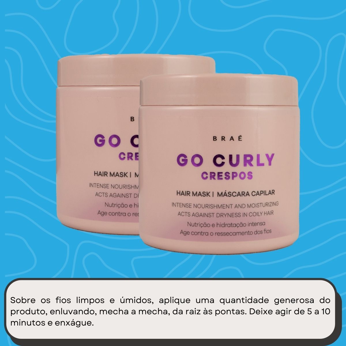 Kit Braé Go Curly Crespos 2 Máscara Capilar 500 g