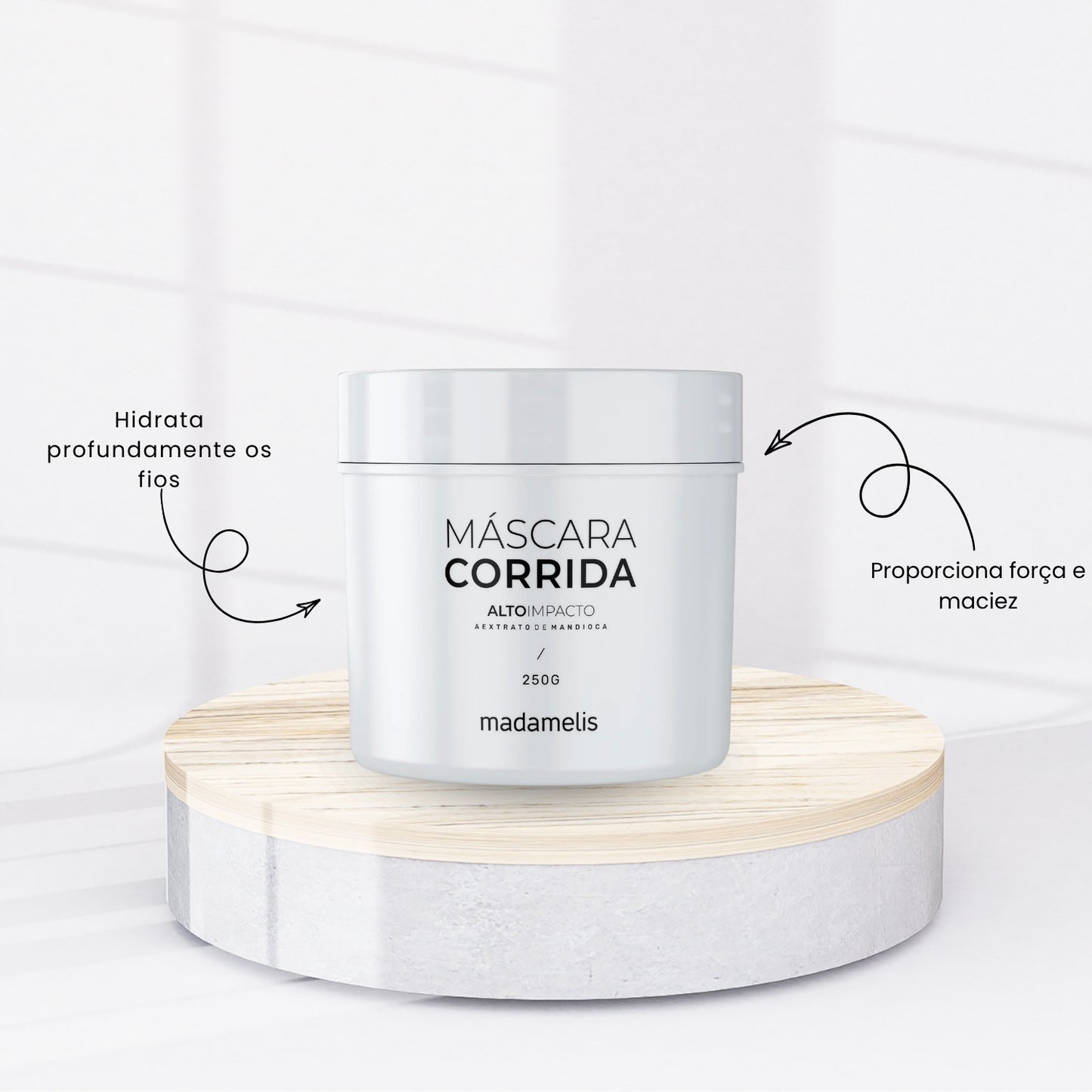 Máscara Madamelis Alto Impacto Corrida Máscara de Hidratação 250 g
