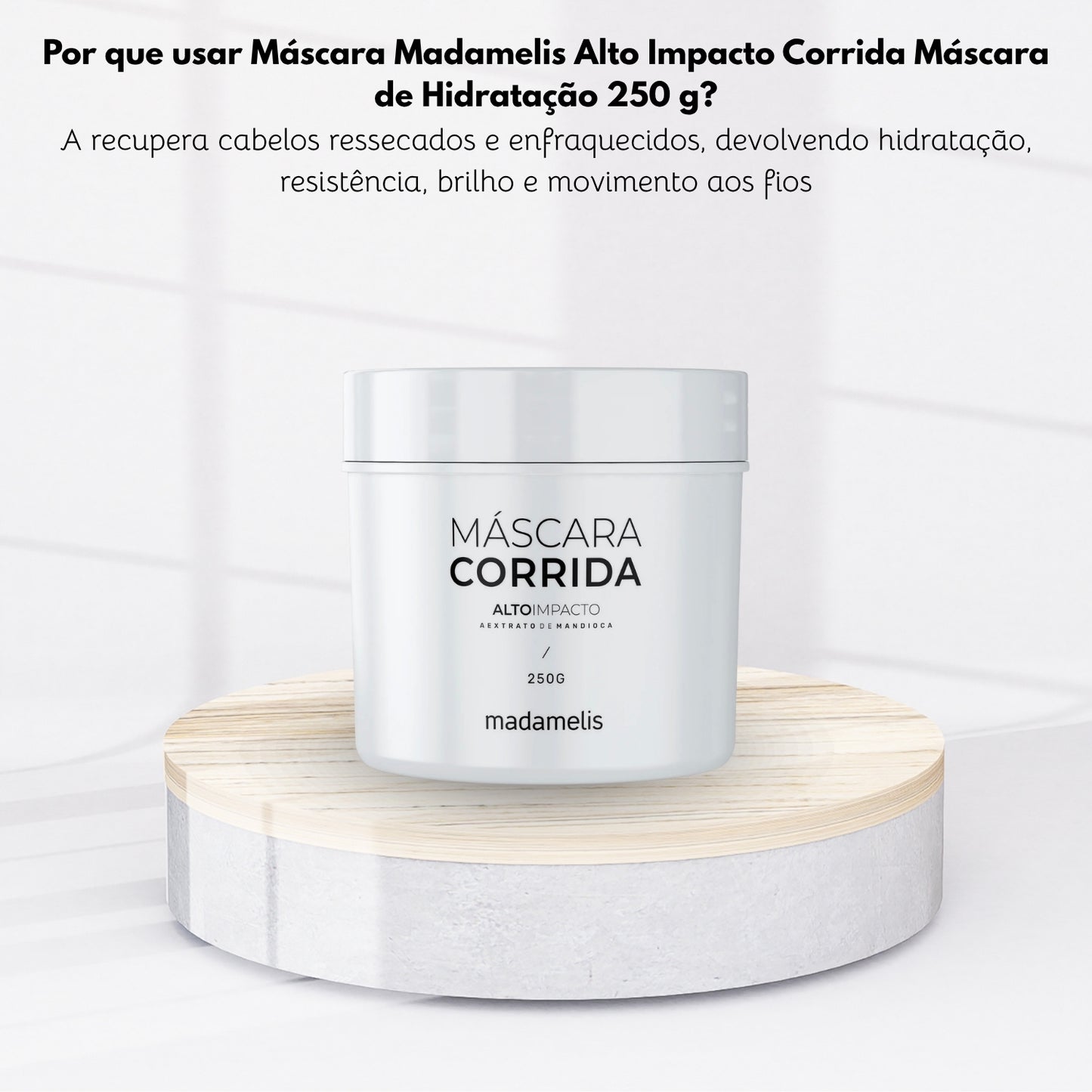 Máscara Madamelis Alto Impacto Corrida Máscara de Hidratação 250 g