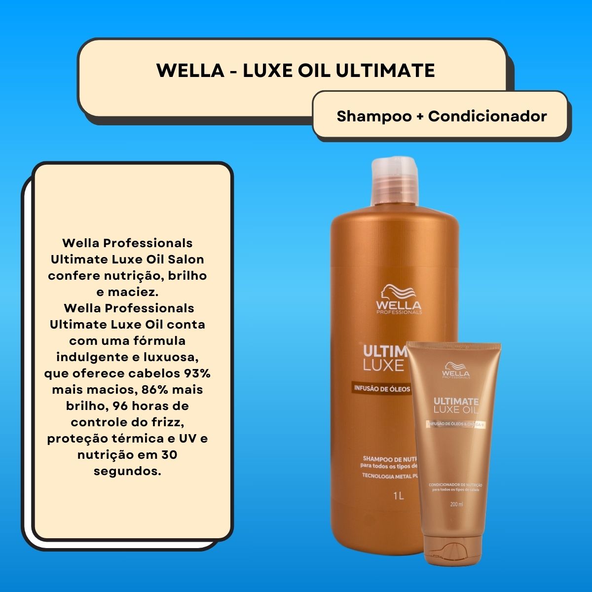 Kit Wella Ultimate Luxe Oil Salão (2 Produtos)