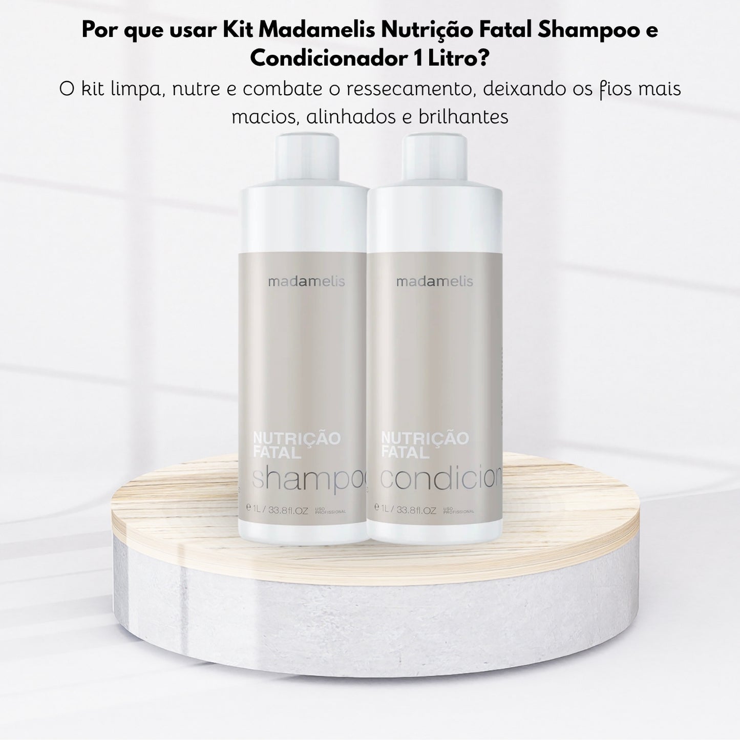 Kit Madamelis Nutrição Fatal Shampoo e Condicionador 1 Litro