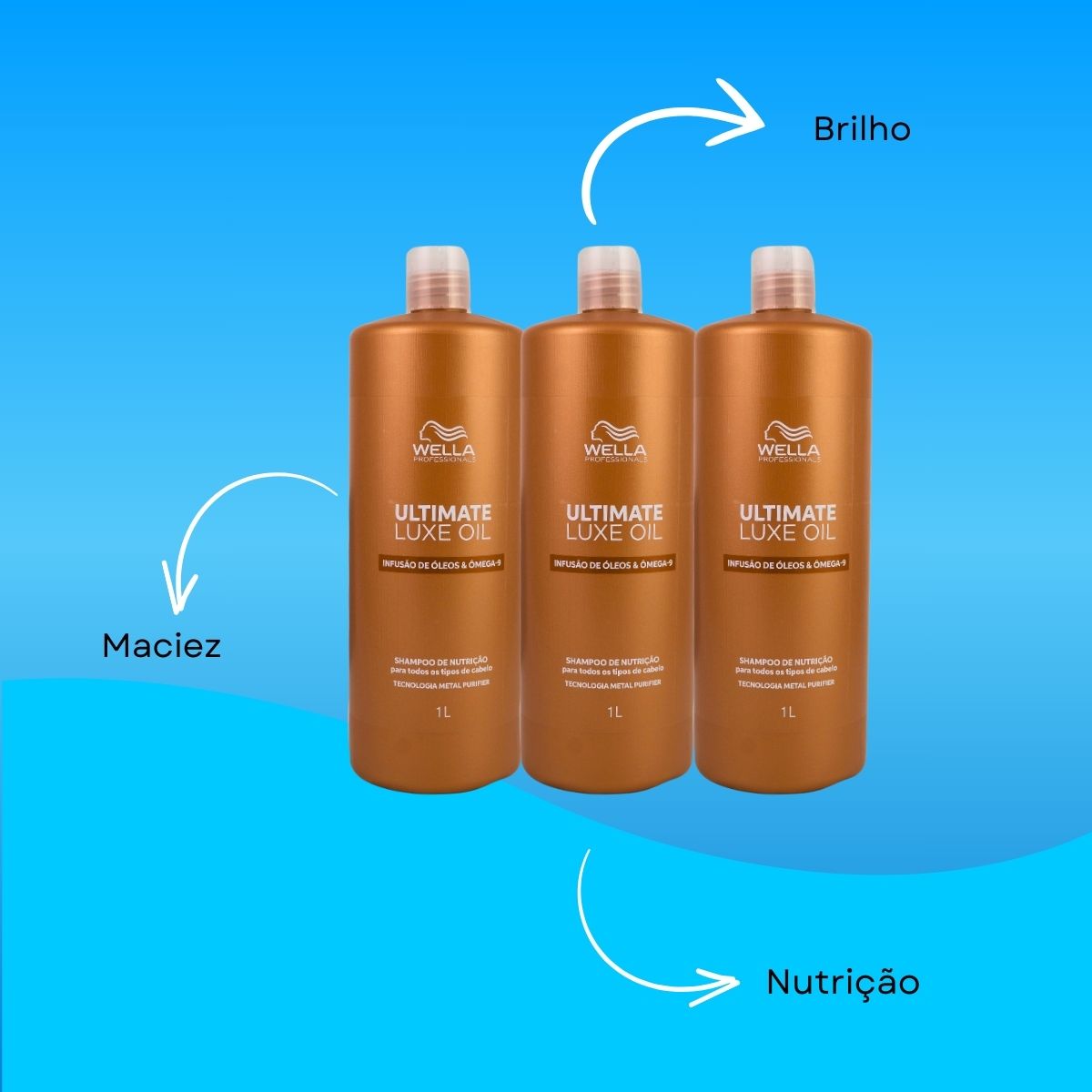 Kit Wella Ultimate Luxe Oil 3 Shampoo 1 Litro