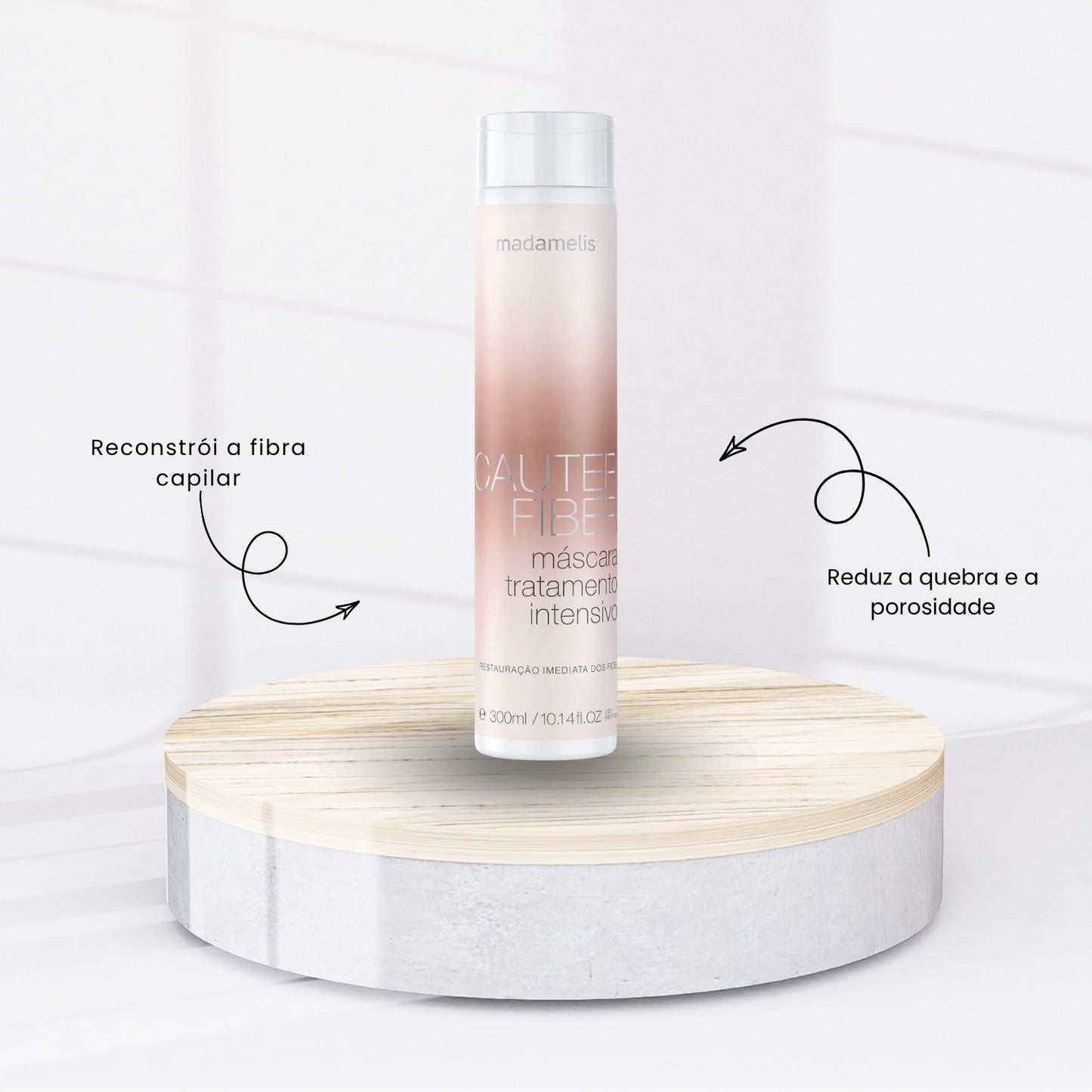 Kit Madamelis Cauter Fiber Shampoo e Máscara 2 x 300 ml