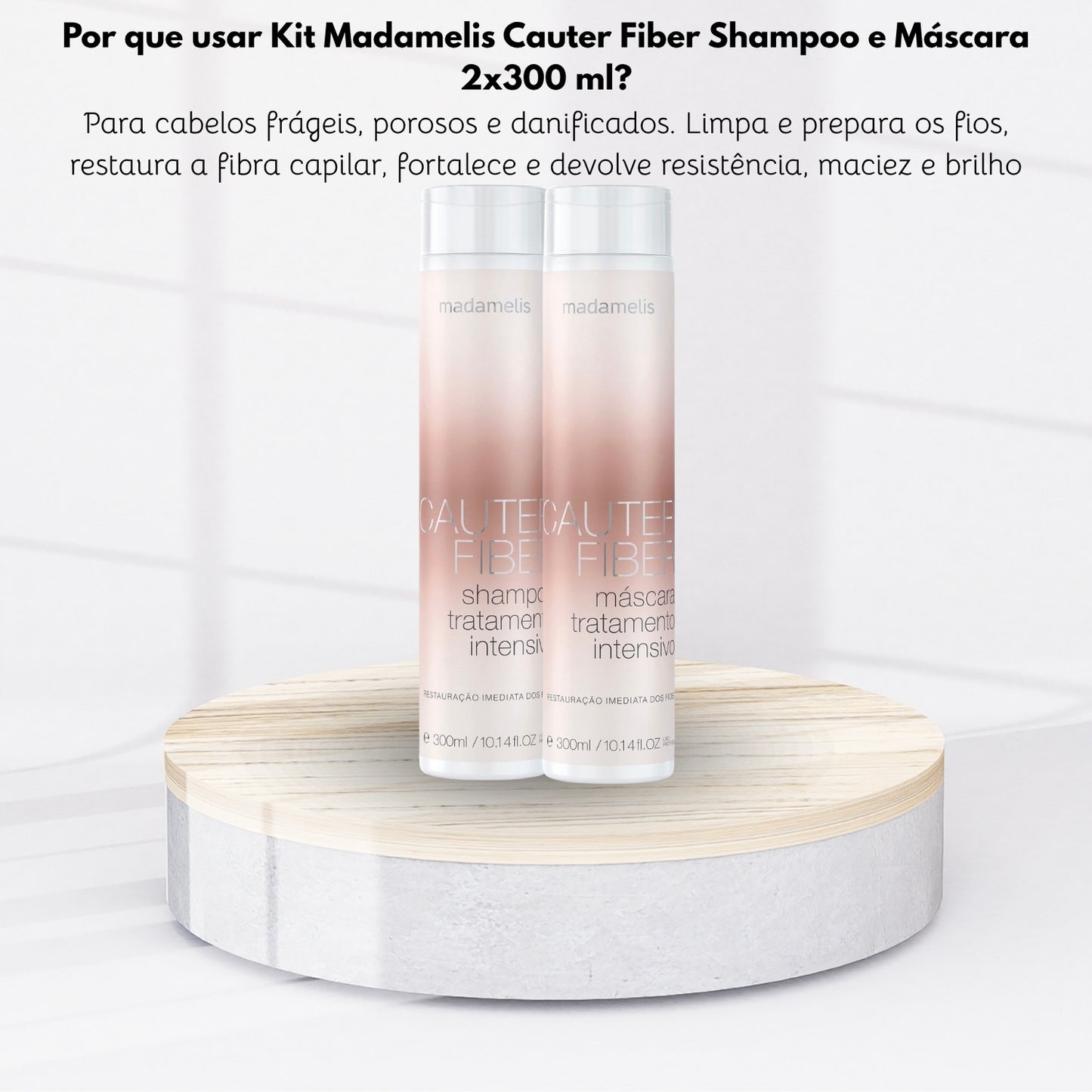 Kit Madamelis Cauter Fiber Shampoo e Máscara 2 x 300 ml
