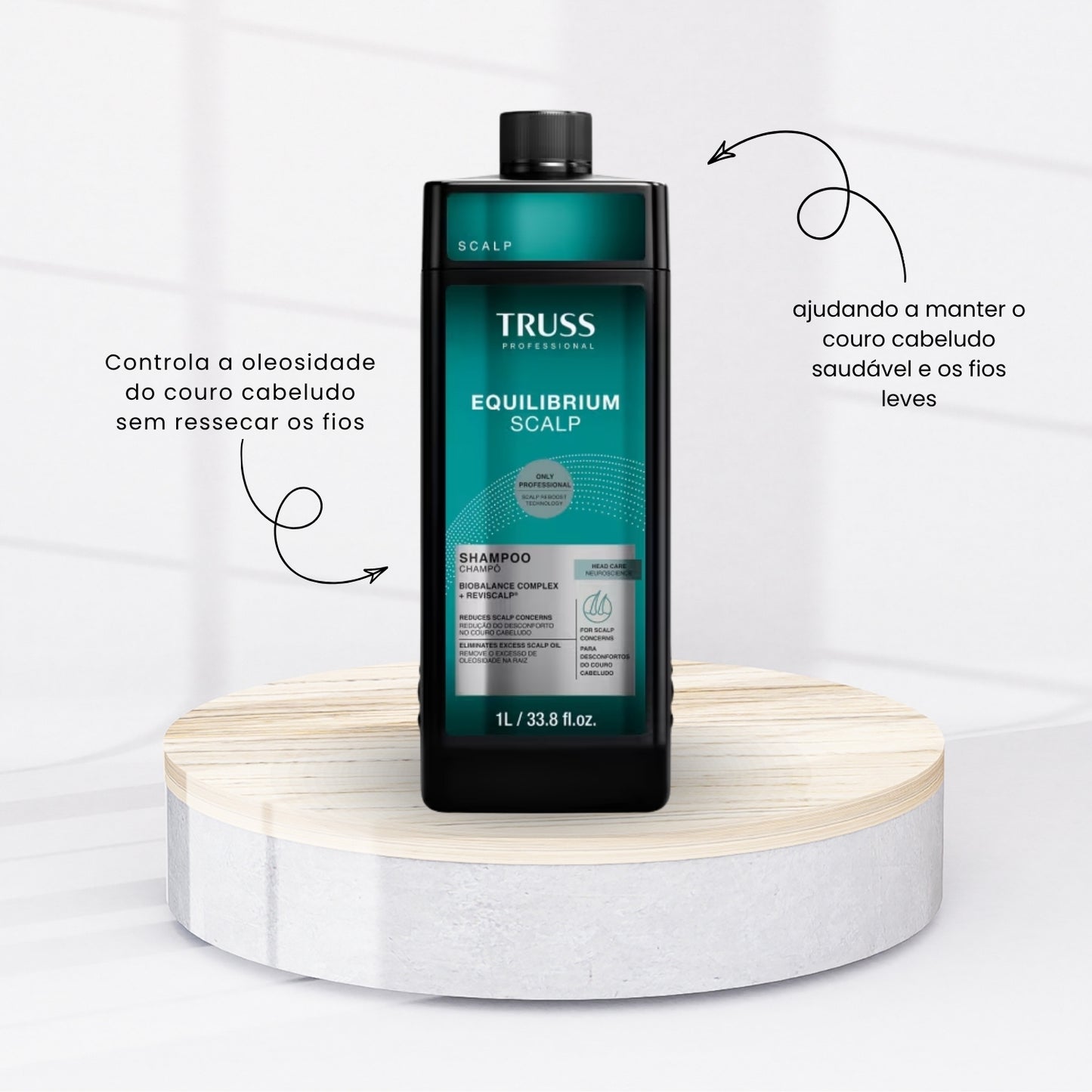 Shampoo Truss Equilibrium Scalp Uso Diário Shampoo para Cabelo Oleoso 1 Litro