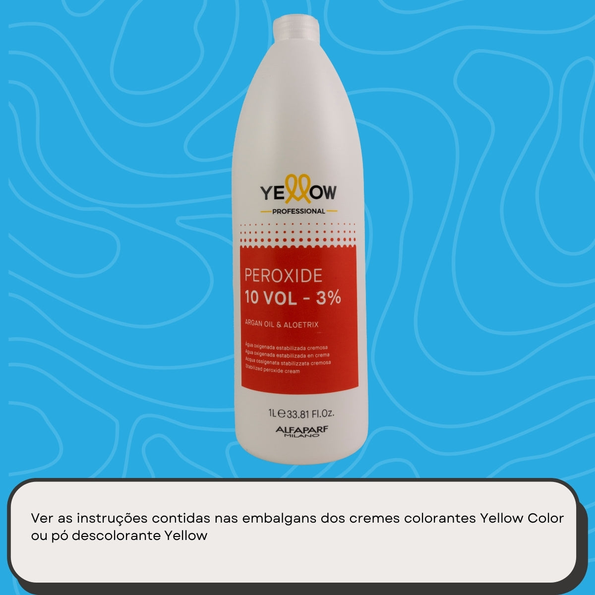 Agua Oxigenada Yellow Estabilizada Cremosa 10 Volume 1 Litro