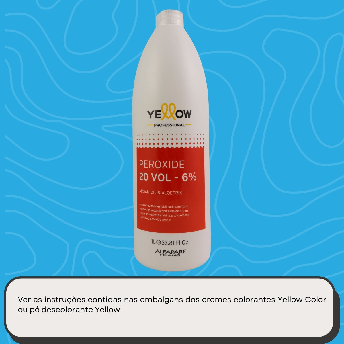 Agua Oxigenada Yellow Estabilizada Cremosa 20 Volume 1 Litro