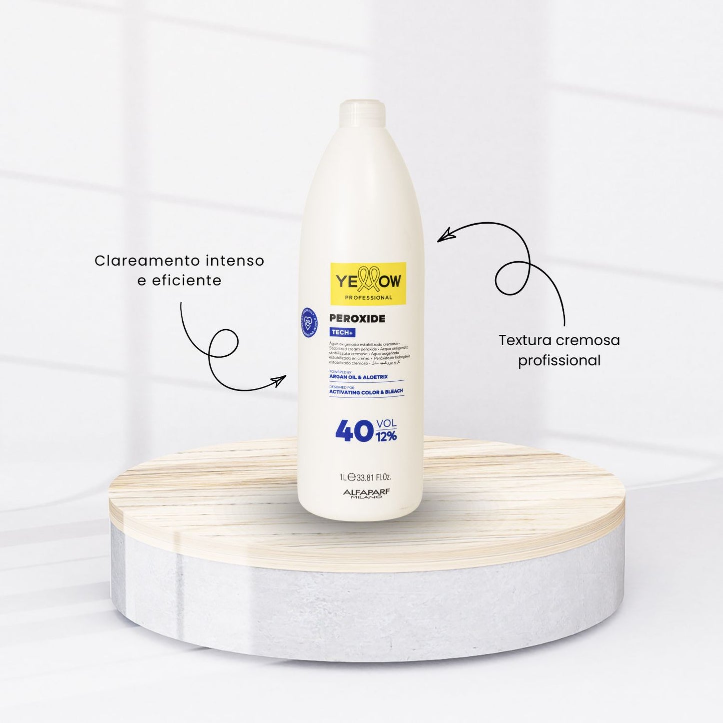 Agua Oxigenada Yellow Estabilizada Cremosa 40 Volume 1 Litro