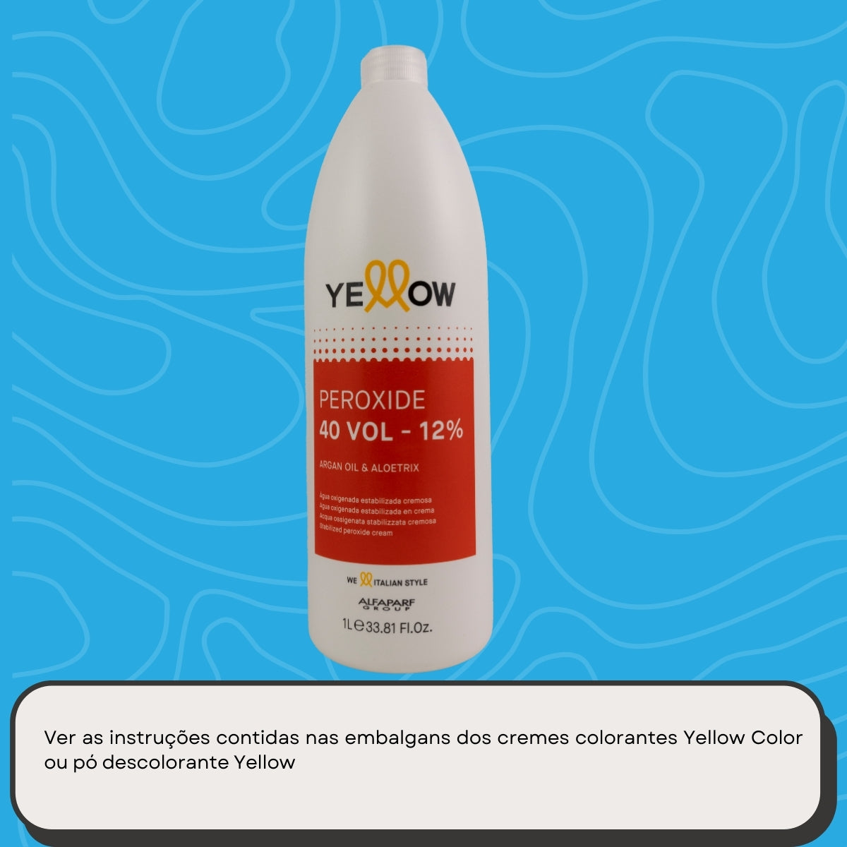 Agua Oxigenada Yellow Estabilizada Cremosa 40 Volume 1 Litro