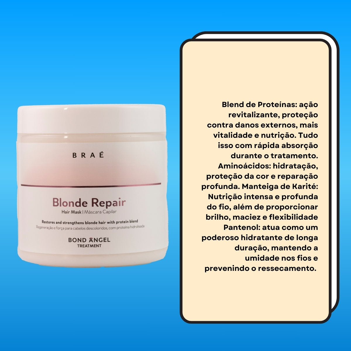 Máscara Braé Blonde Repair Regeneração e Força 500 g