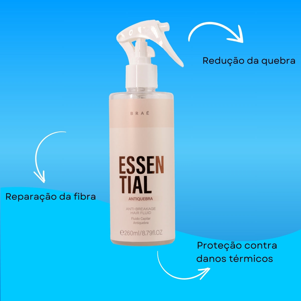 Leave-in Braé Essential Antiquebra Fluido Capilar 260 ml