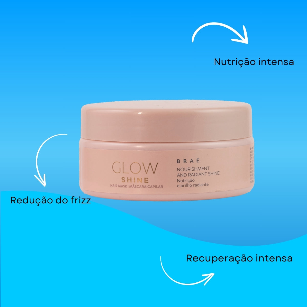 Máscara Braé Glow Shine Máscara de Nutrição e Brilho 200 g