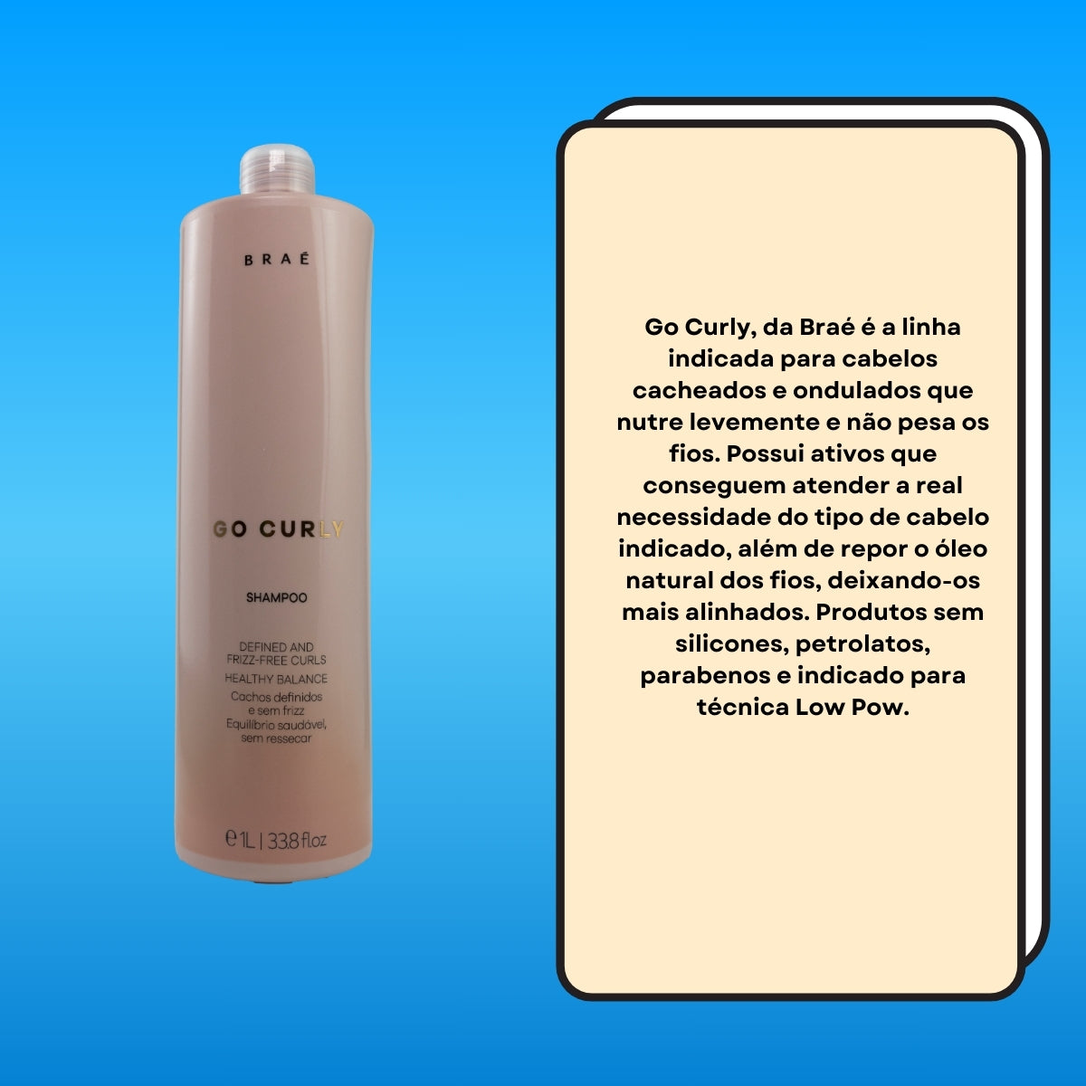 Shampoo Braé Go Curly Defined And Frizz-Free 1 Litro