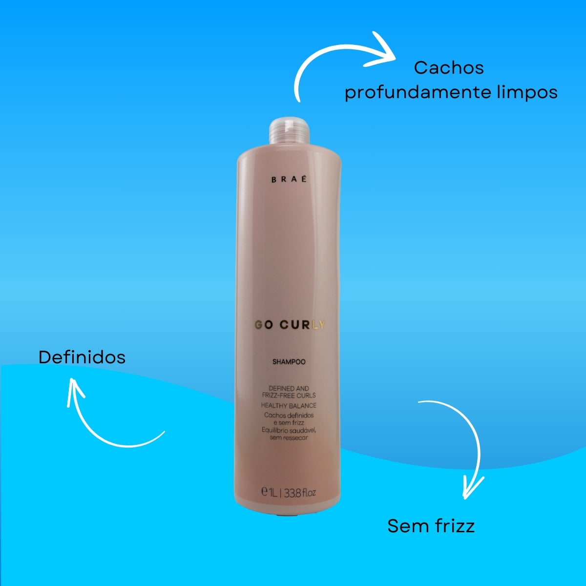 Shampoo Braé Go Curly Defined And Frizz-Free 1 Litro
