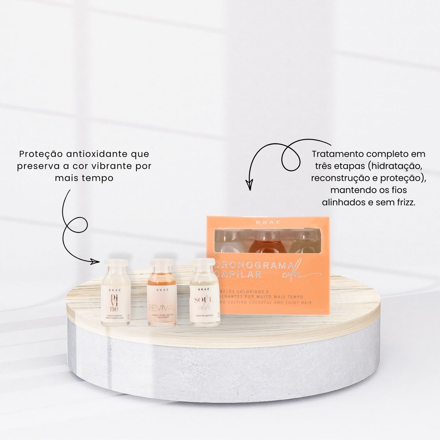 Kit Braé Cronograma Capilar Color Ampola Capilar 3 x 13 ml