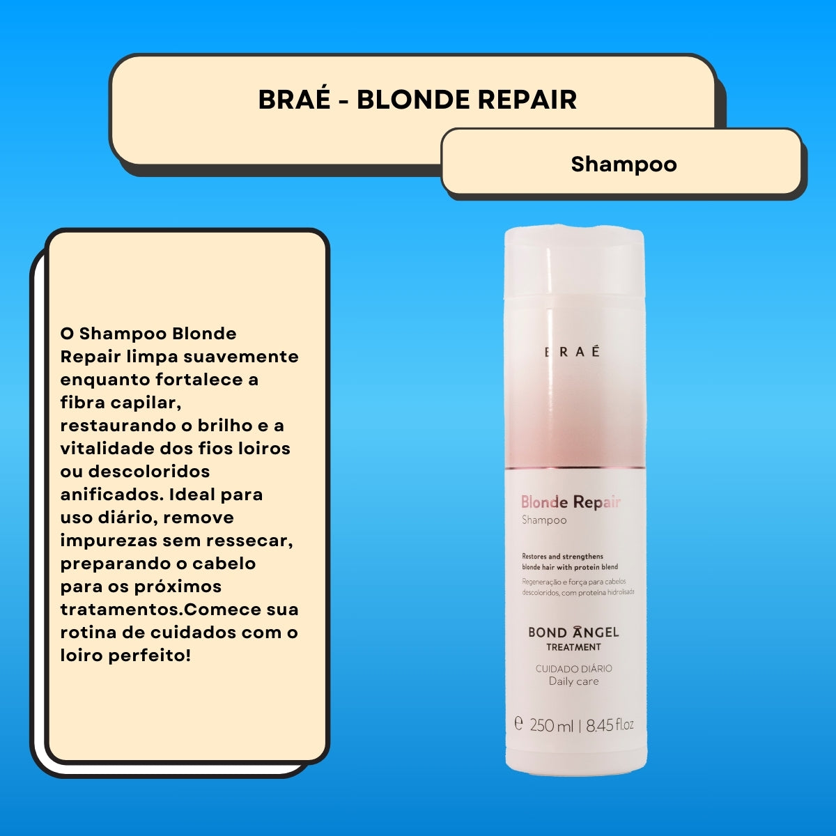 Shampoo Braé Blonde Repair Bond Angel 250 ml