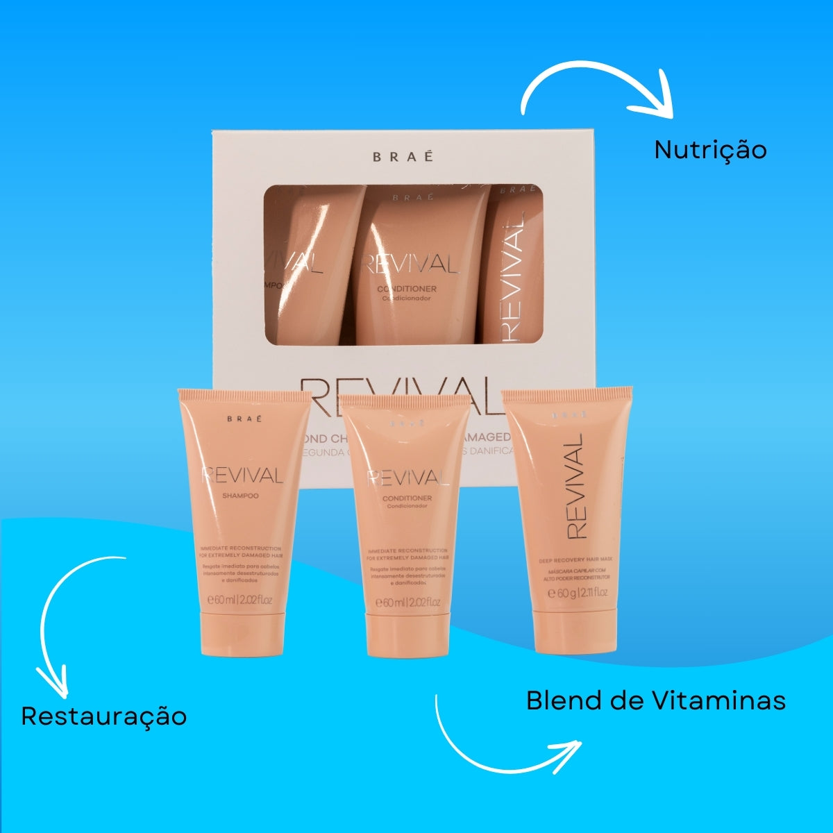 Kit Braé Revival Travel Size (3 Produtos) 60 ml