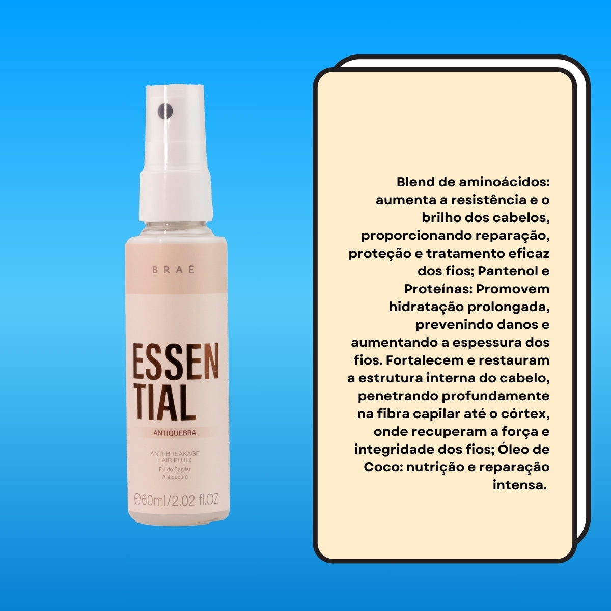 Leave-in Braé Essential Antiquebra Fluído Capilar 60 ml