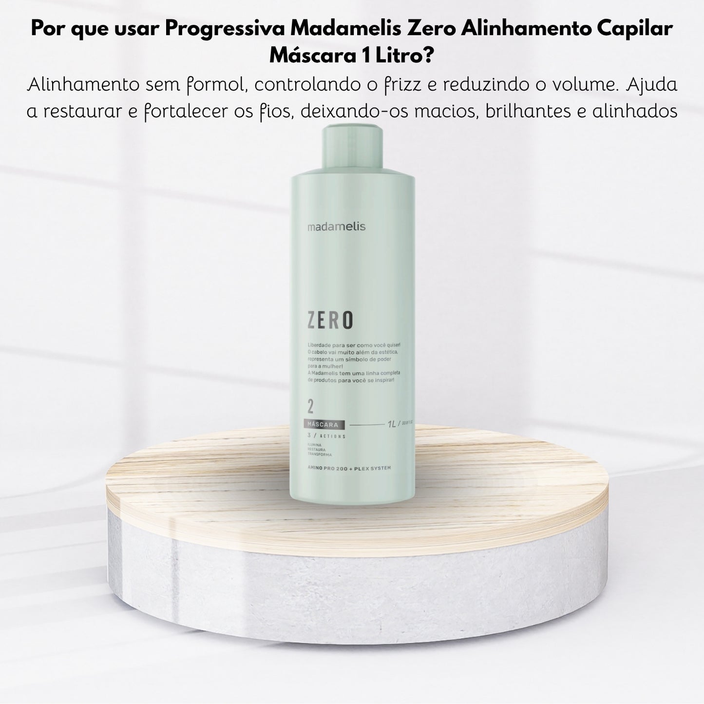 Progressiva Madamelis Zero Alinhamento Capilar Máscara 1 Litro