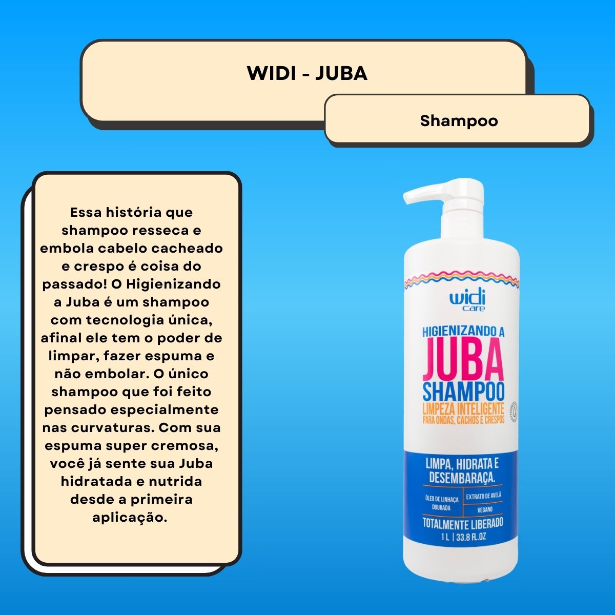 Shampoo Widi Care Higienizando A Juba 1 Litro