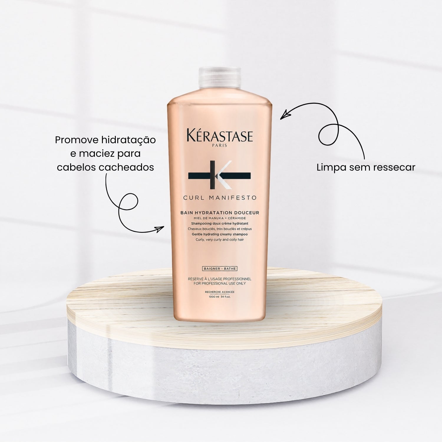 Kit Kérastase Curl Manifesto 1L | Shampoo e condicionador – Doce