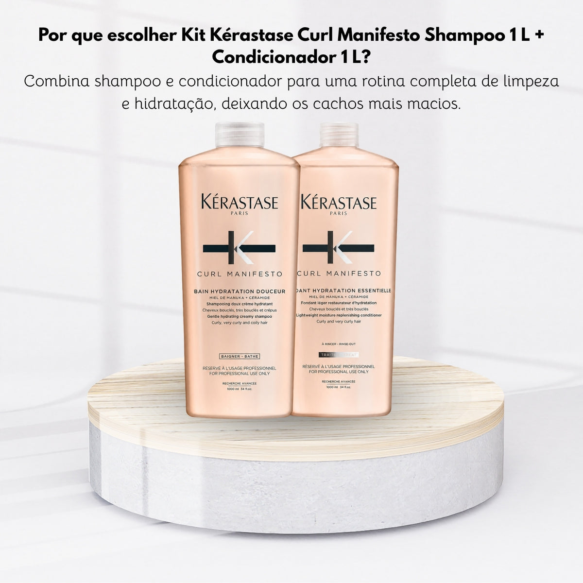 Kit Kérastase Curl Manifesto Shampoo 1 Litro + Condicionador 1 Litro