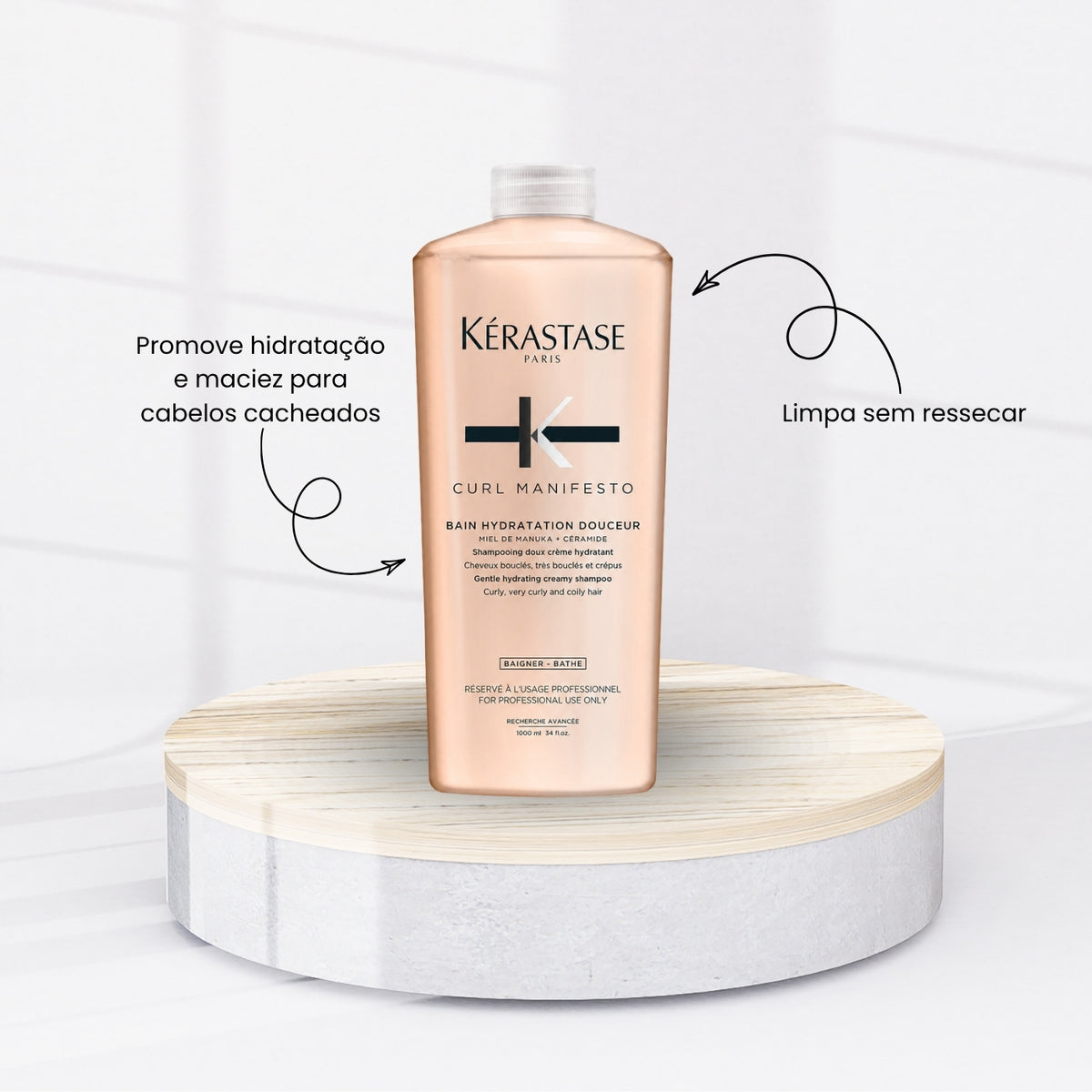Kit Kérastase Curl Manifesto Shampoo 1 Litro + Condicionador 1 Litro + Máscara 500 ml