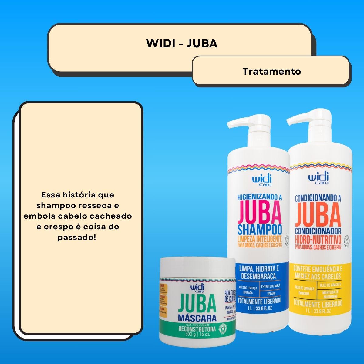 Kit Widi Care Juba Reconstrução Salão 3 Produtos