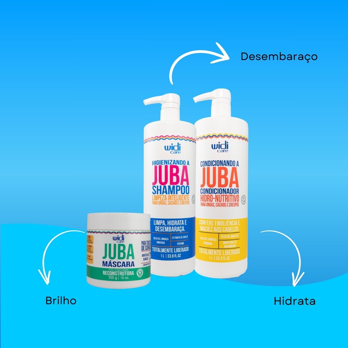 Kit Widi Care Juba Reconstrução Salão 3 Produtos